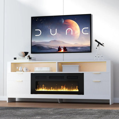 LED Light Entertainment Center w/ 36" Electric Fireplace
