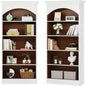 2-Piece Vintage White Oak Bookshelf Set