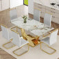 Marble Dining Table Set for 6