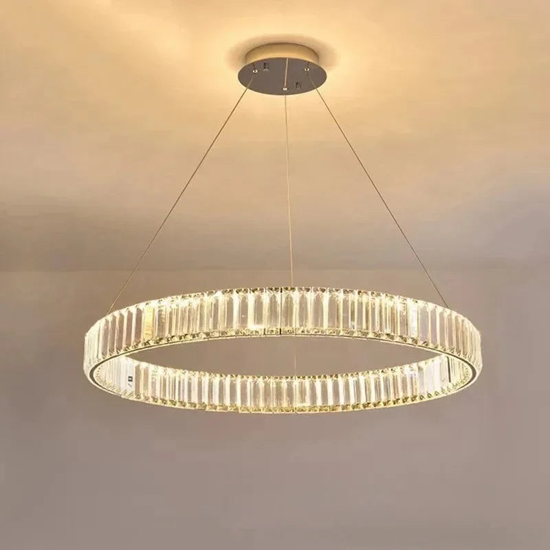 Modern Luxury Crystal Ring Chandelier