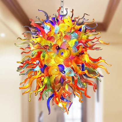 Multi Color  Hand Blown Glass Chandelier