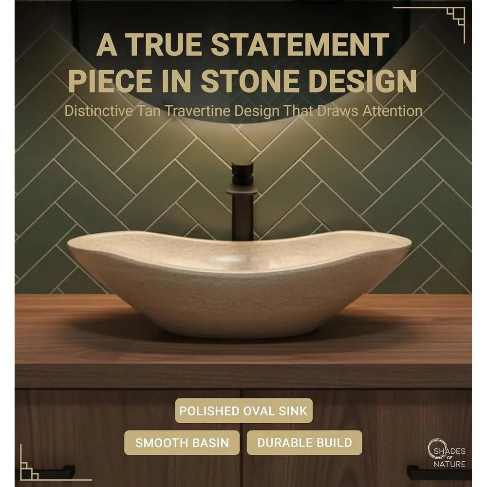 Elegant Oval Travertine Sink
