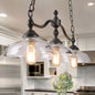 Rustic Black Metal Chandelier with Clear Glass
