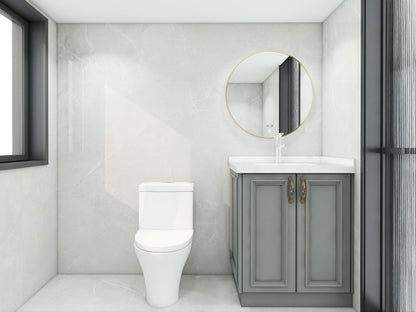 White Solid Wood Bathroom Vanity