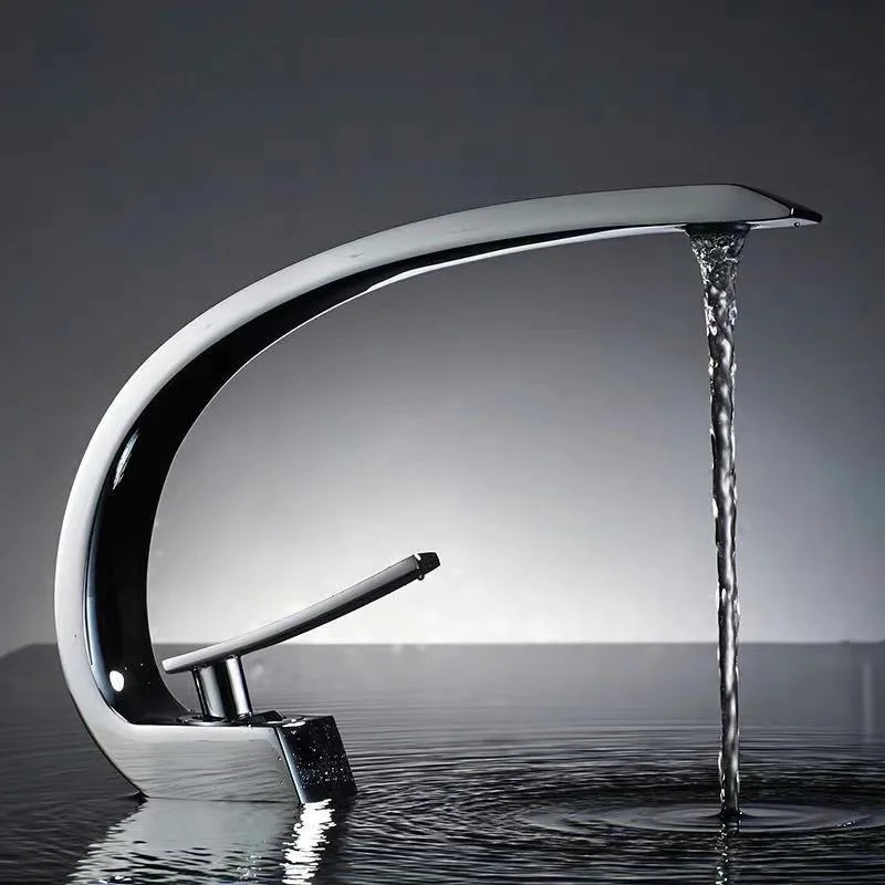 Curved Bathroom Basin Faucet