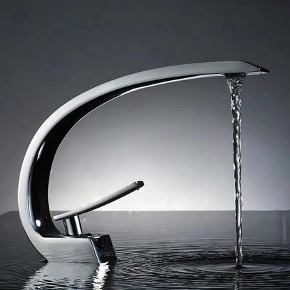 Curved Bathroom Basin Faucet