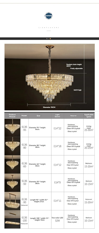 Luxury Crystal Hanging Chandelier