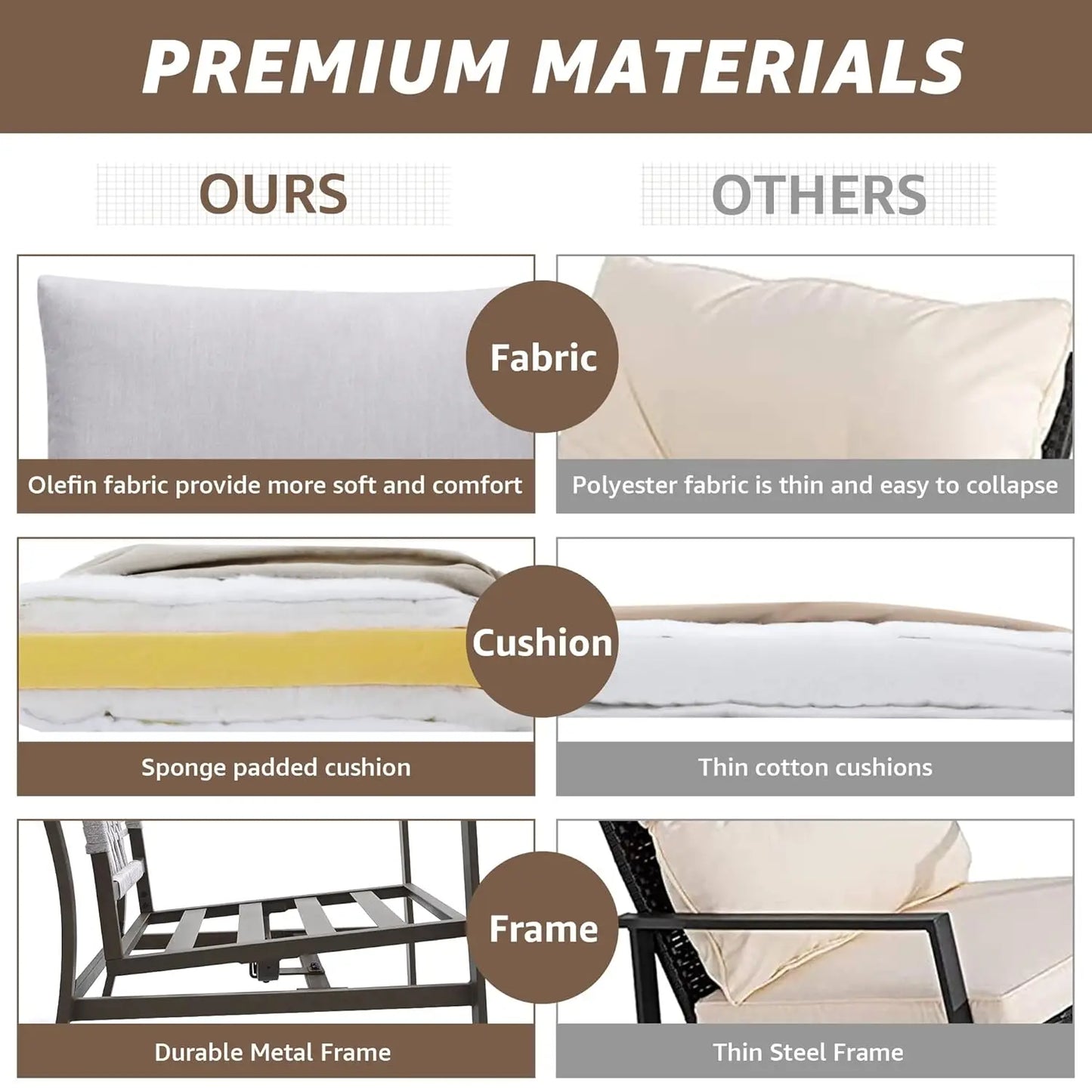 4 Piece Outdoor Metal Patio Furniture  Set