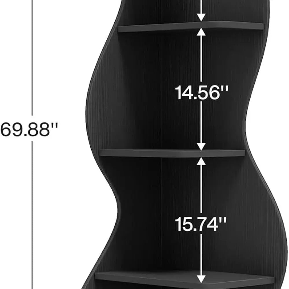 5-Shelf Modern Compact Bookshelf
