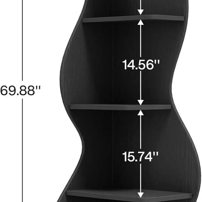 5-Shelf Modern Compact Bookshelf