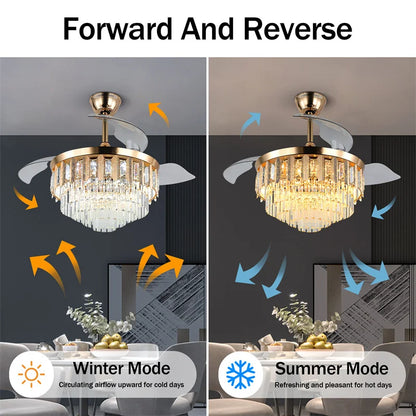 Crystal Ceiling Fan With Light