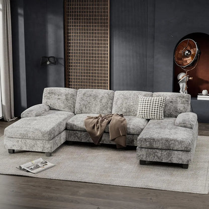 Convertible Sectional Sofa with Double Chaise