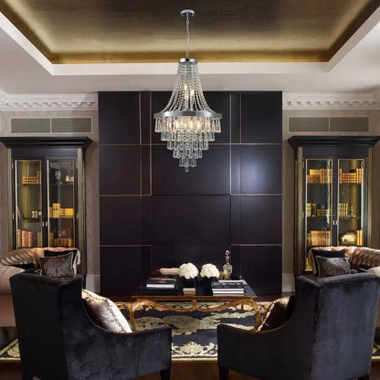 20" Modern Chrome Crystal Chandelier