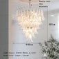 Cloudy White Glass Flower Petal Vintage Chandelier