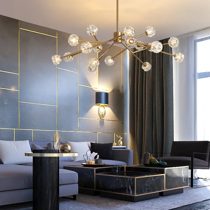Modern Golden Copper Chandelier