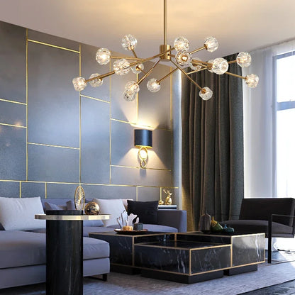 Modern Golden Copper Chandelier
