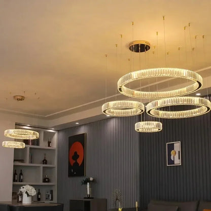 Modern Luxury Crystal Ring Chandelier