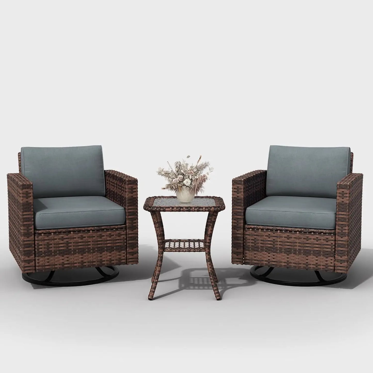 3 Piece Swivel Rocking Patio Furniture Set