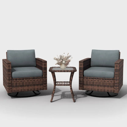 3 Piece Swivel Rocking Patio Furniture Set