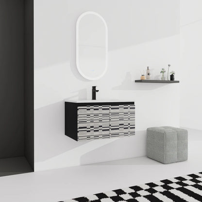 30'' Floating Ceramics Sink w/ Soft-Close Cabinet Door