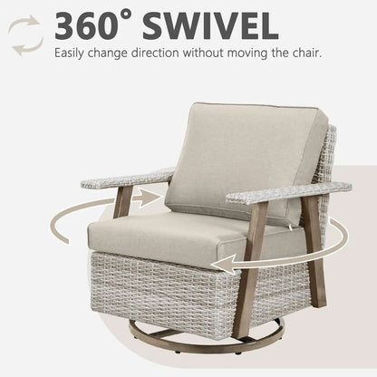 Oversized Swivel Rocking Patio Chairs Set
