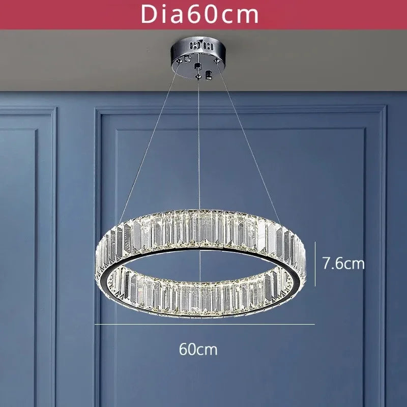Modern Luxury Crystal Ring Chandelier