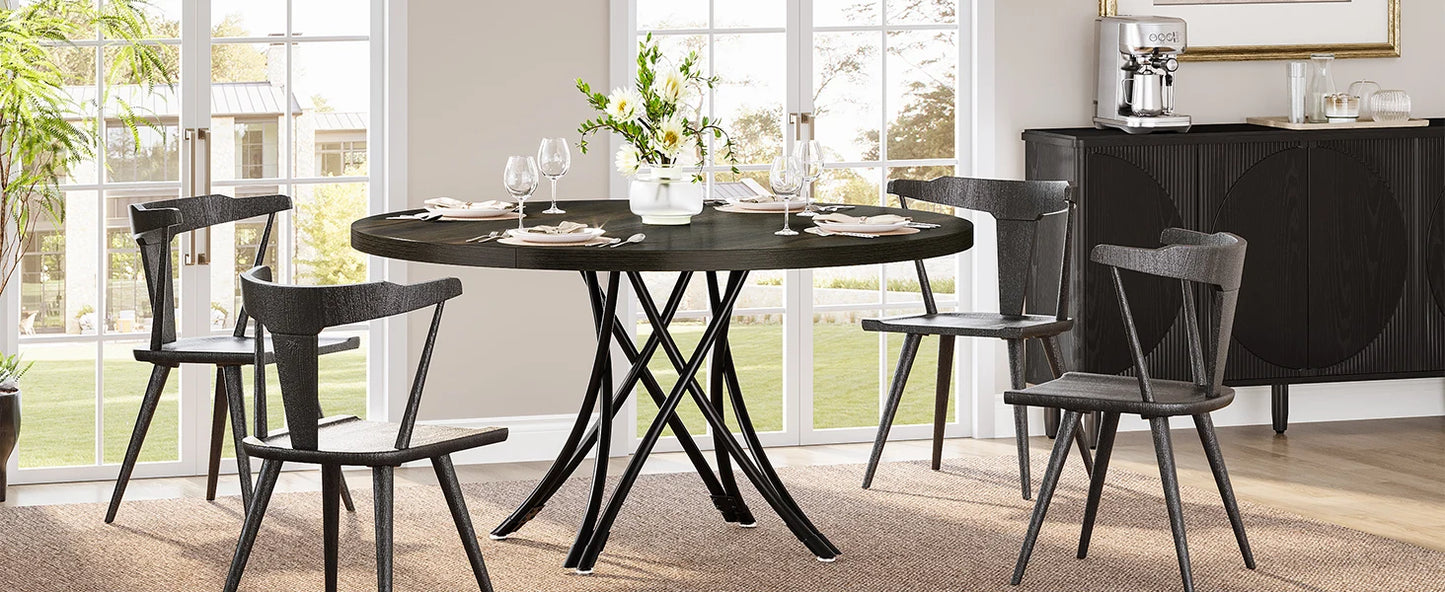 Round Kitchen Dining Table for 4-6 People