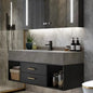 39.3" Modern Wall-Mounted Floating Bathroom Vanity Set,  Vanity with Sintered Stone Countertop, Undermount Sink & Walnut Finish