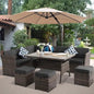 7 Piece Wicker Rattan Patio Furniture Set