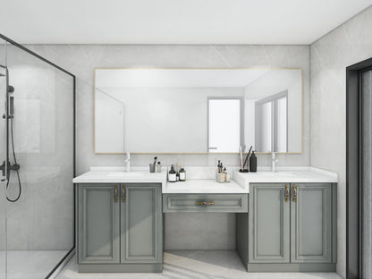 White Solid Wood Bathroom Vanity