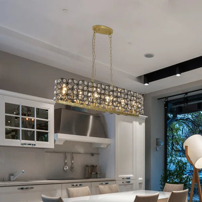 39" Modern Black Gold Crystal Chandelier
