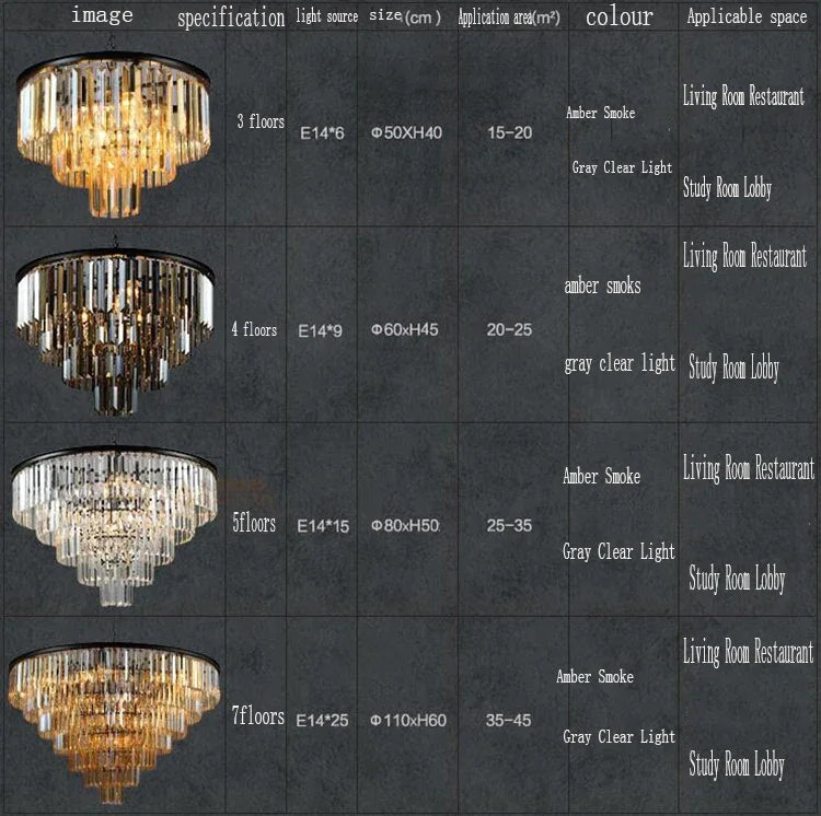 Elegant Smoky Gray Crystal Chandelier