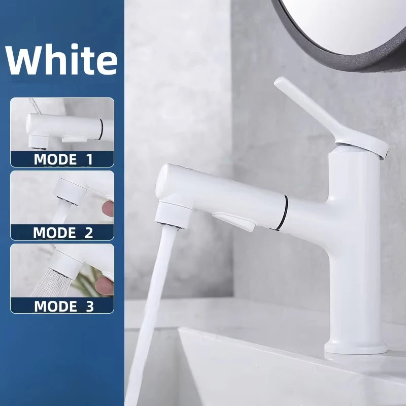 Pull-Out Bathroom Sink Gargle Faucet