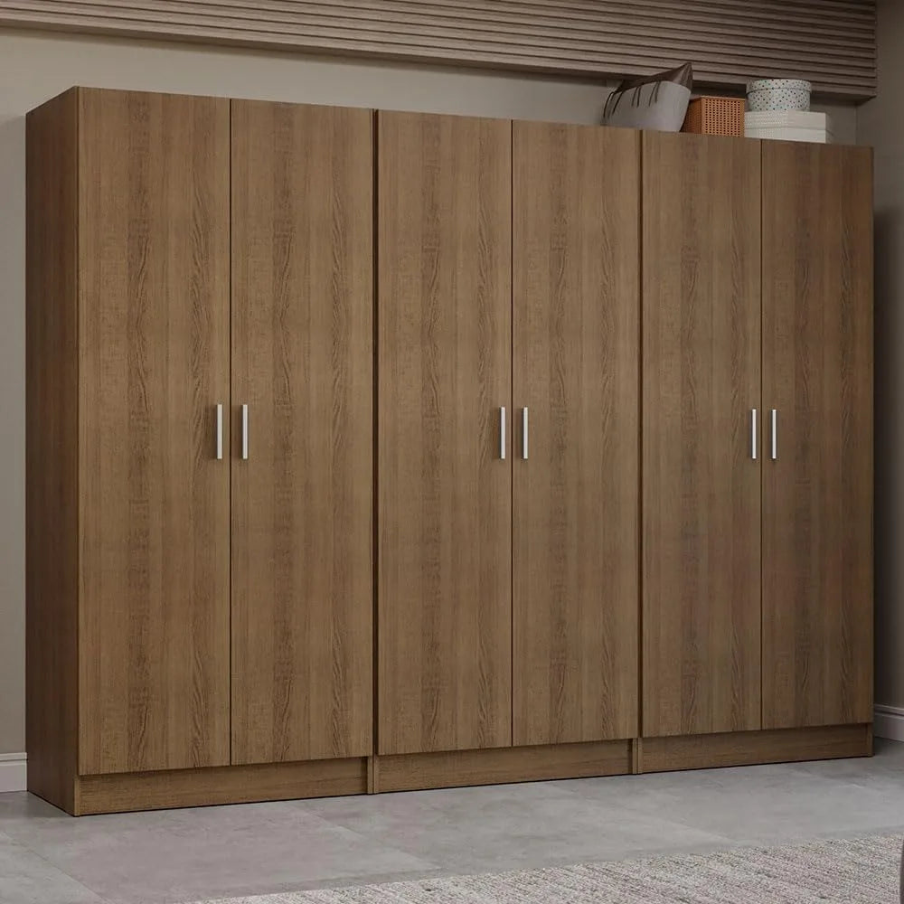 6 Doors Bedroom Organization Unit (Rustic)