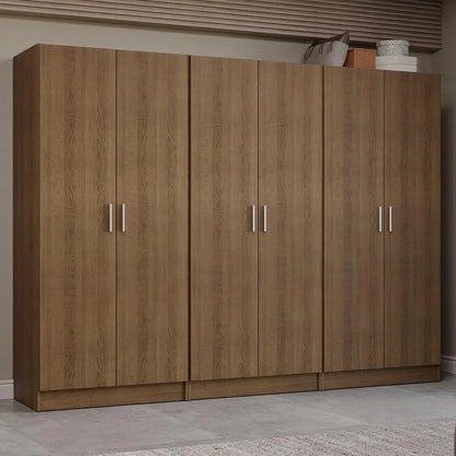 6 Doors Bedroom Organization Unit (Rustic)