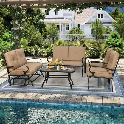 5-Piece Outdoor Metal Patio Furniture Sets
