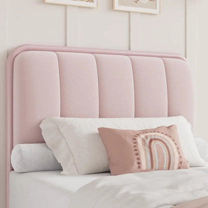 Tufted Upholstered Pink Bed Frame