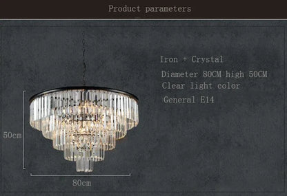 Elegant Smoky Gray Crystal Chandelier