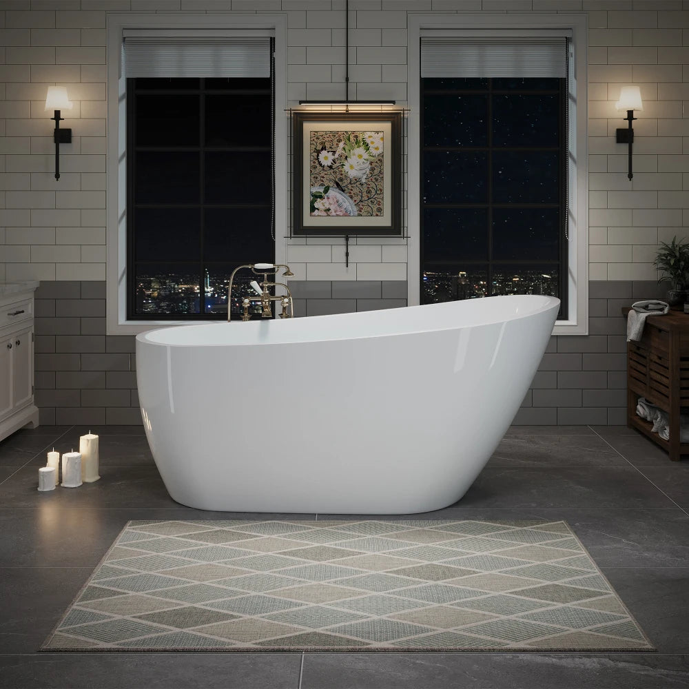63" Acrylic Deep Soak Freestanding Tub