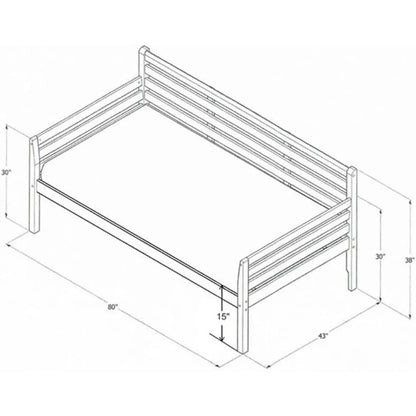 Daybed in Mahogany Wood -Twin to King Size