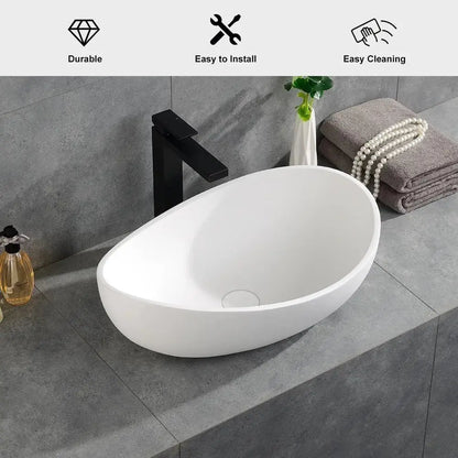 22.4" Oval Modern Countertop Ceramic Vessel Sink