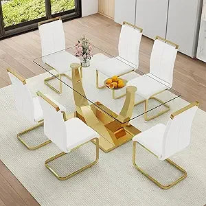 Marble Dining Table Set for 6