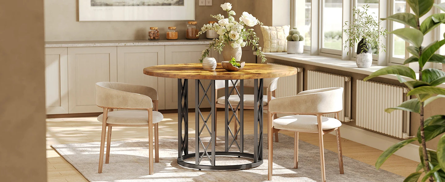 Round Kitchen Dining Table for 4-6 People