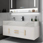 39.3" Modern Wall-Mounted Floating Bathroom Vanity Set,  Vanity with Sintered Stone Countertop, Undermount Sink & Walnut Finish