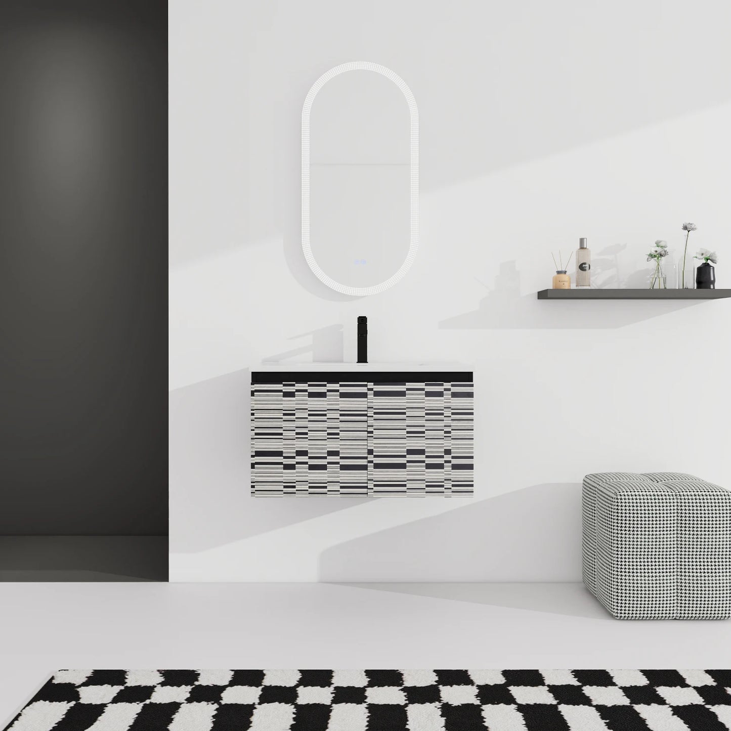 30'' Floating Ceramics Sink w/ Soft-Close Cabinet Door