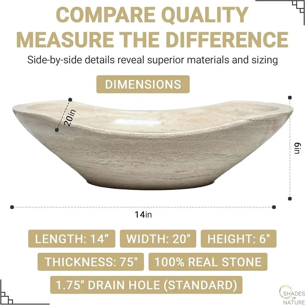 Elegant Oval Travertine Sink