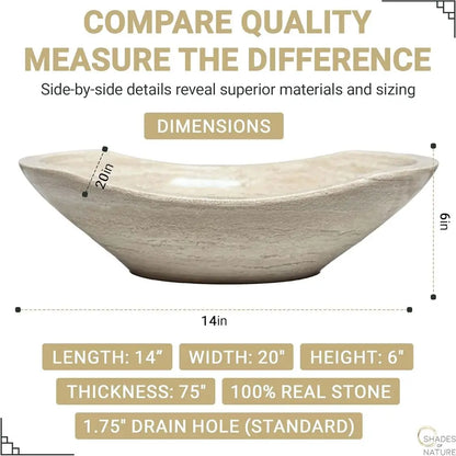 Elegant Oval Travertine Sink