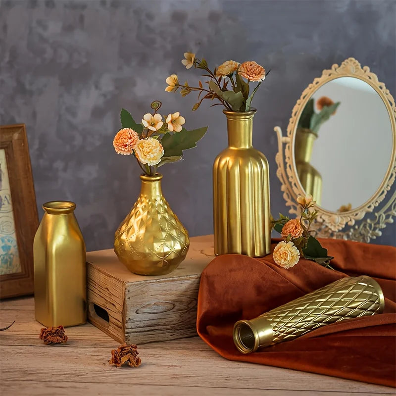 Gold Glass Vase Centerpiece Decoration