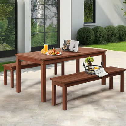 3-Piece Outdoor Wood Dining Set