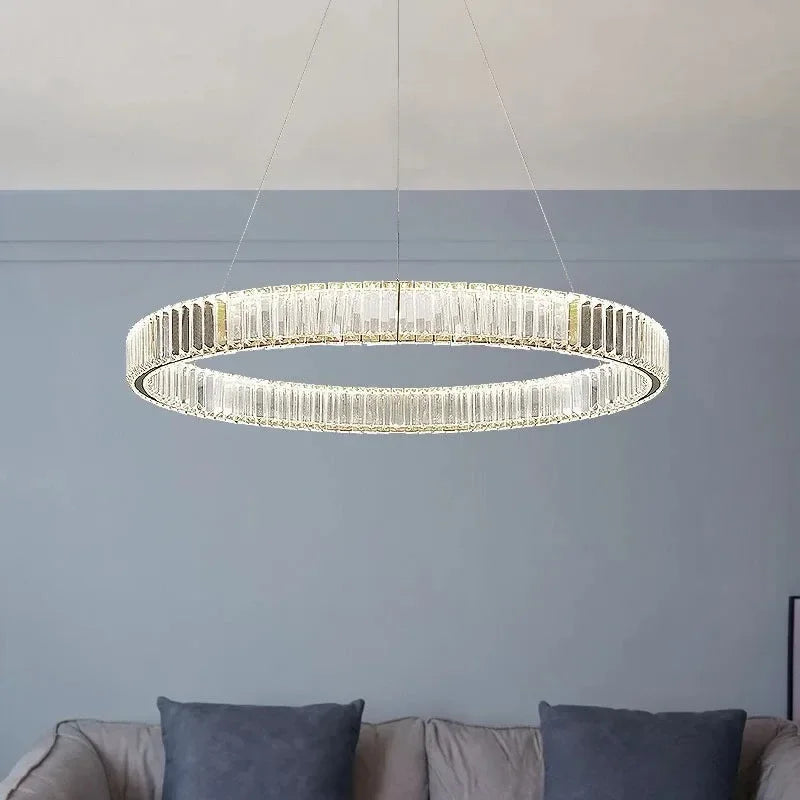 Modern Luxury Crystal Ring Chandelier
